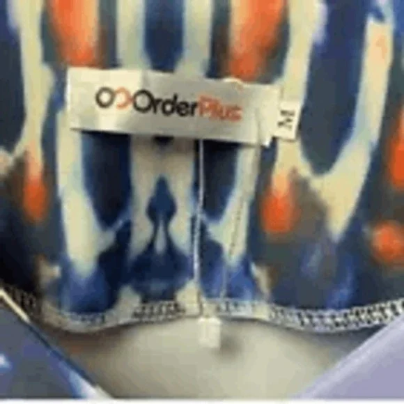 Order Plus Floral Ruffle Sleeve Button Front Tunic Top Lavender Orange Print M - Picture 6 of 6